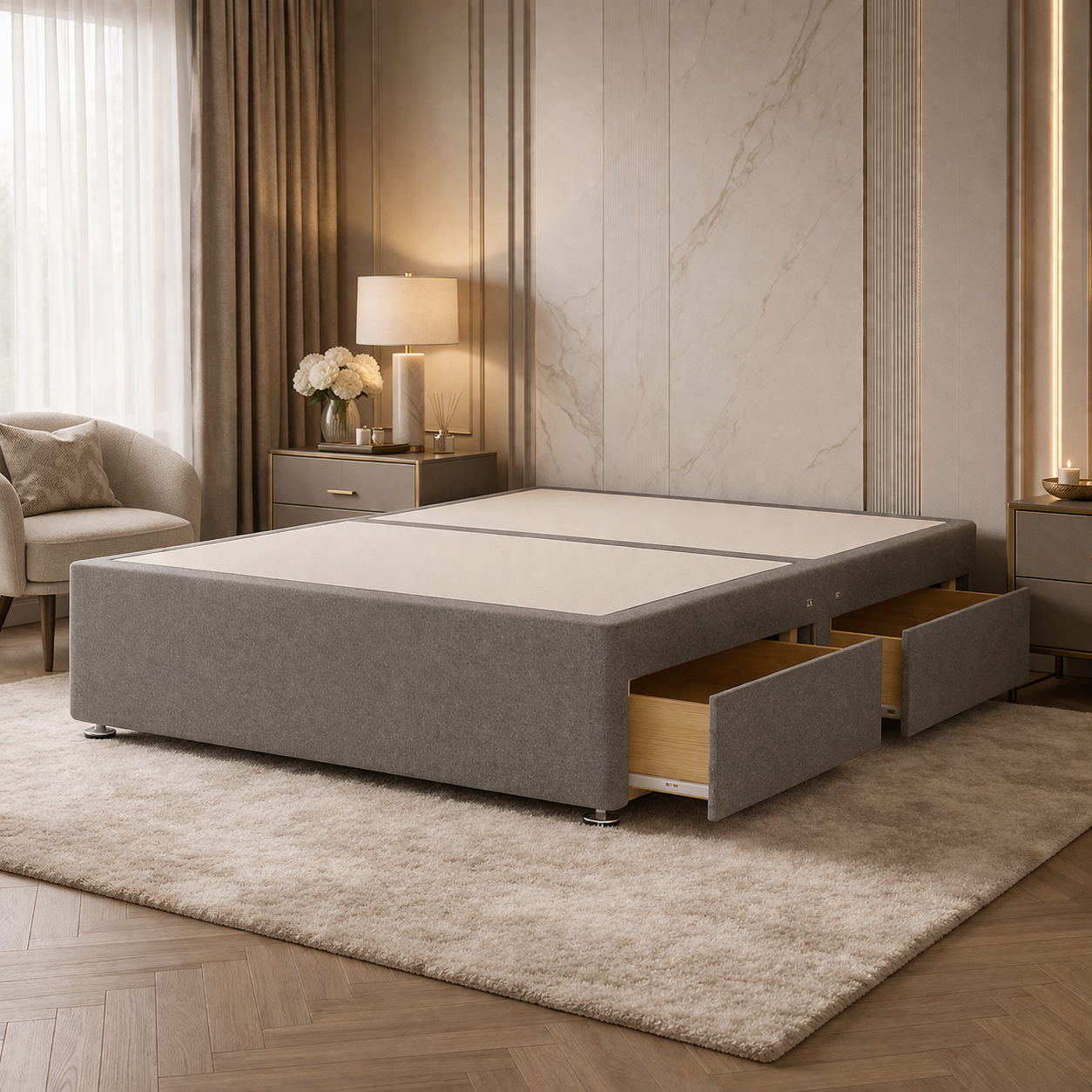 2026 Divan Solid Platform Base with optional storage drawers