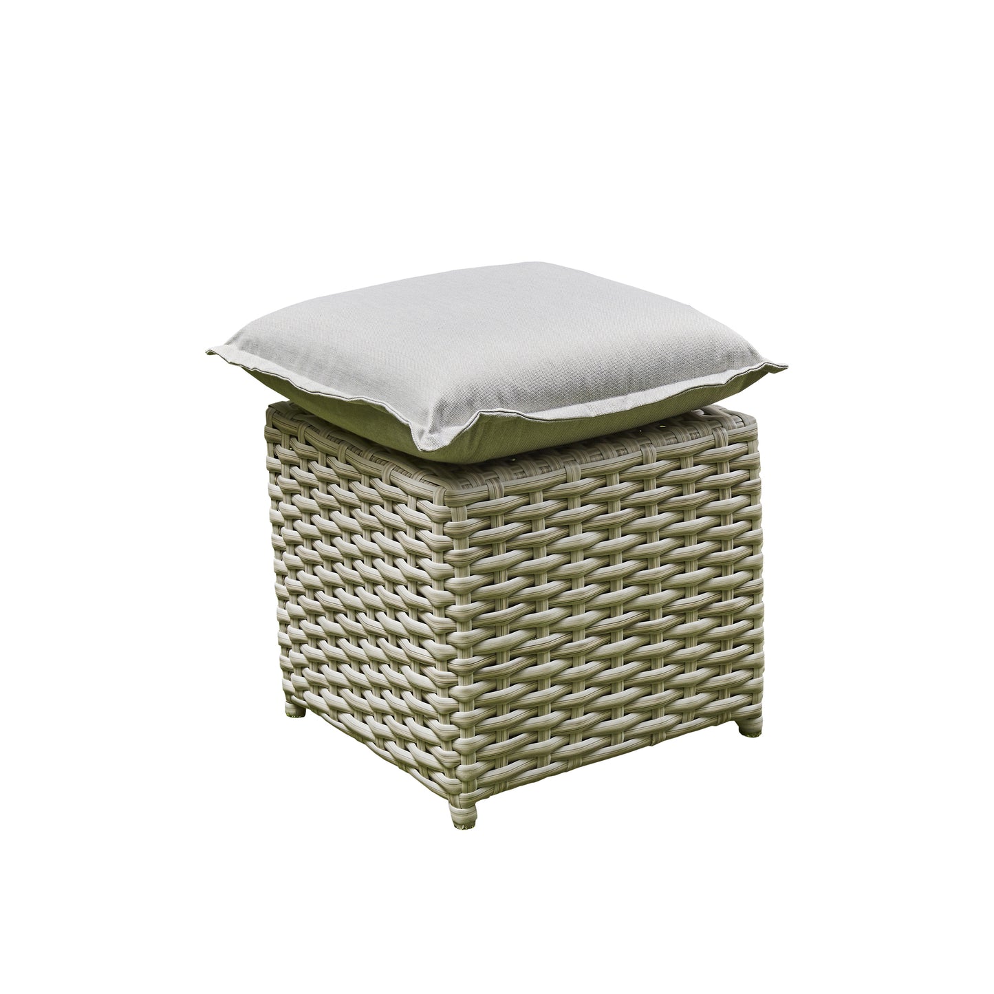 Barcelona 9-Seater Grey / Cream L-Shaped Luxury Rattan Patio Set with Fire Pit Table