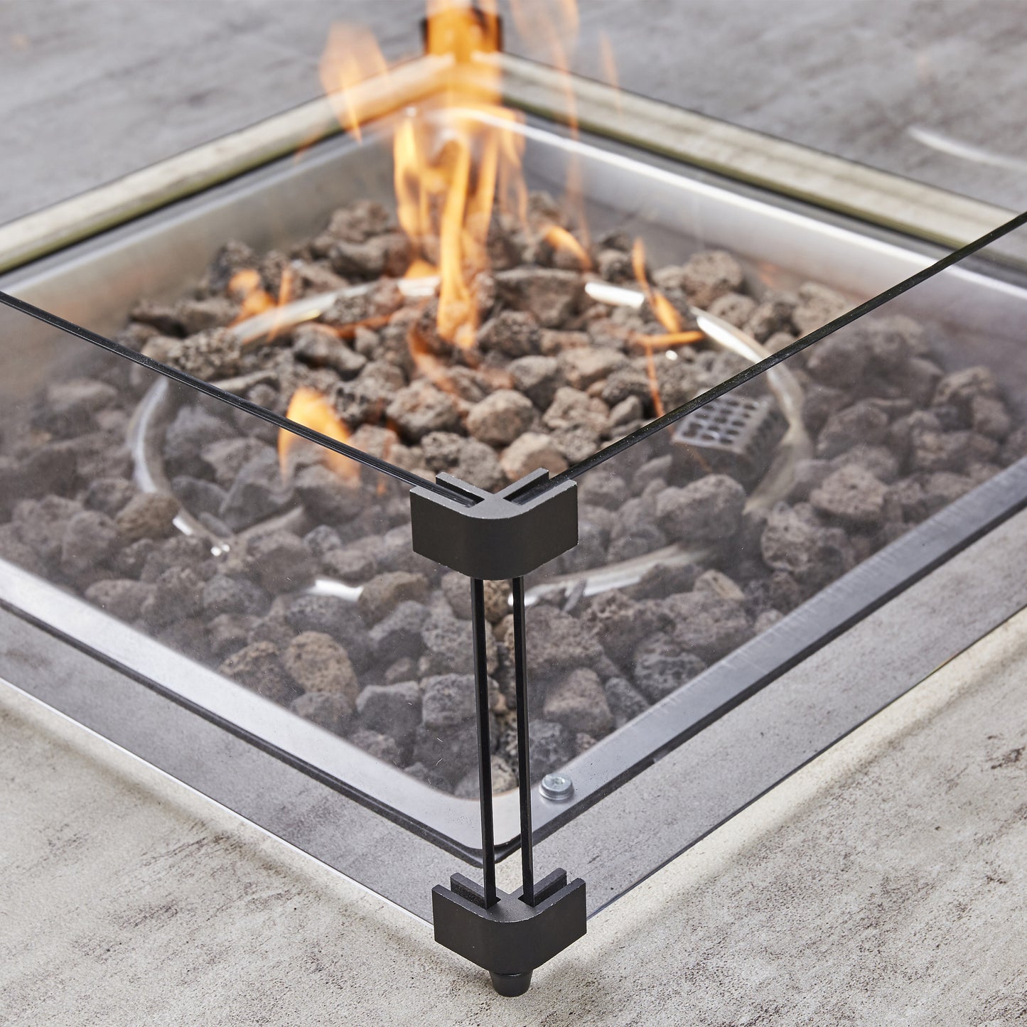 2026 Valencia Aluminium L Shape Garden Dining Set with Fire Pit