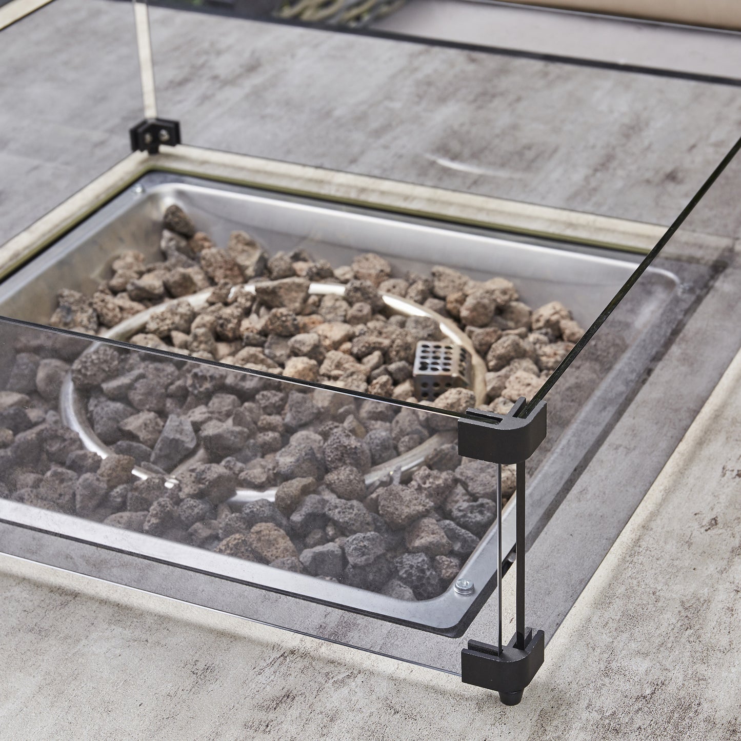 2026 Valencia Aluminium L Shape Garden Dining Set with Fire Pit