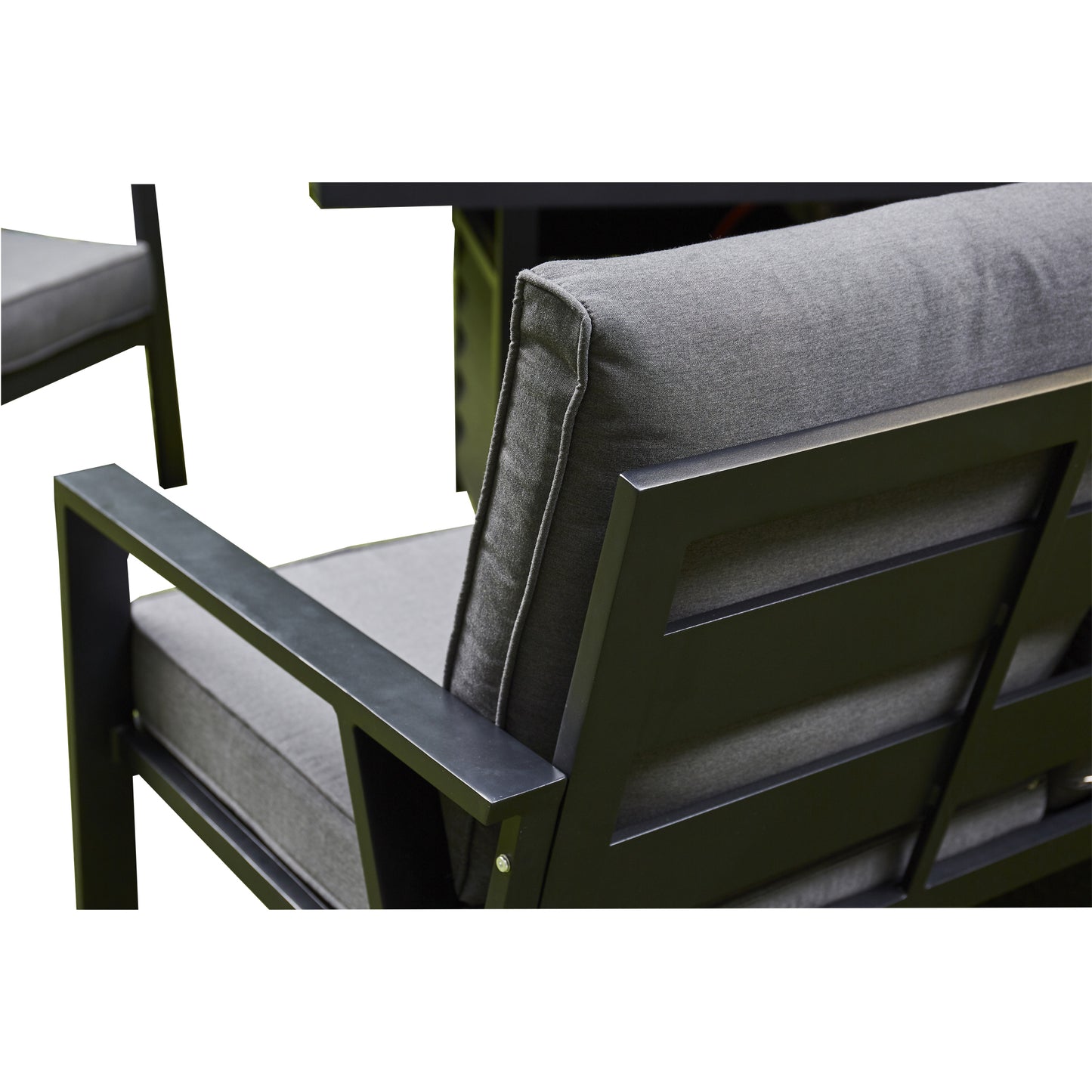 2026 Alicante Grey Aluminium Fire-Pit Sofa Dining Set