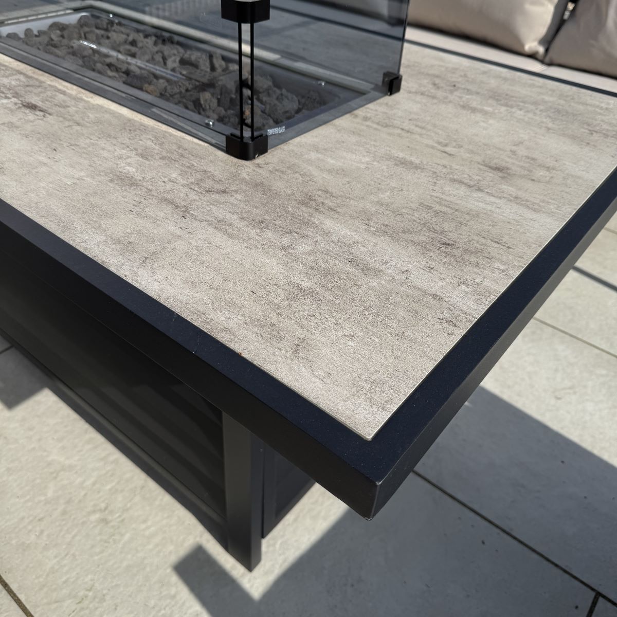 2026 Alicante Beige Aluminium Fire-Pit Sofa Dining Set