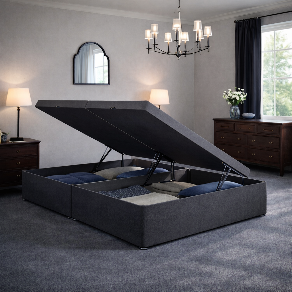 2026 Luxury Ottoman gas lift Divan Storage Bed Base