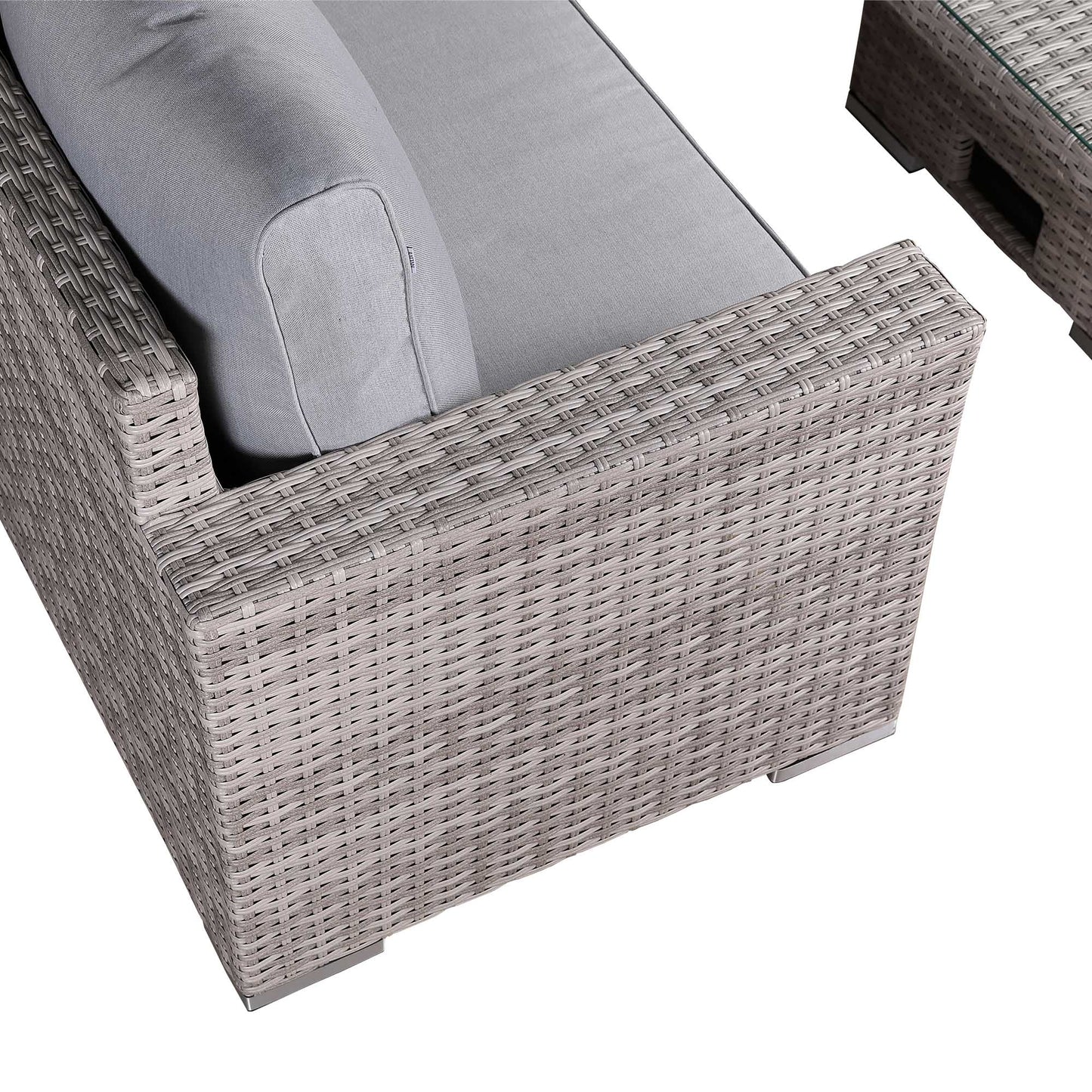 2026 Calpe Corner L Shape Rise & Fall Table Dining Set Grey