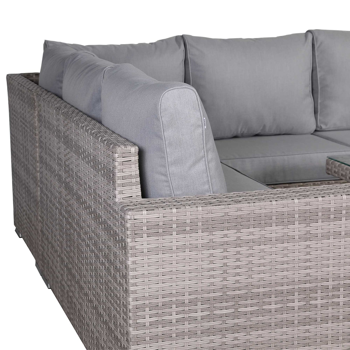 2026 Calpe Corner L Shape Rise & Fall Table Dining Set Grey