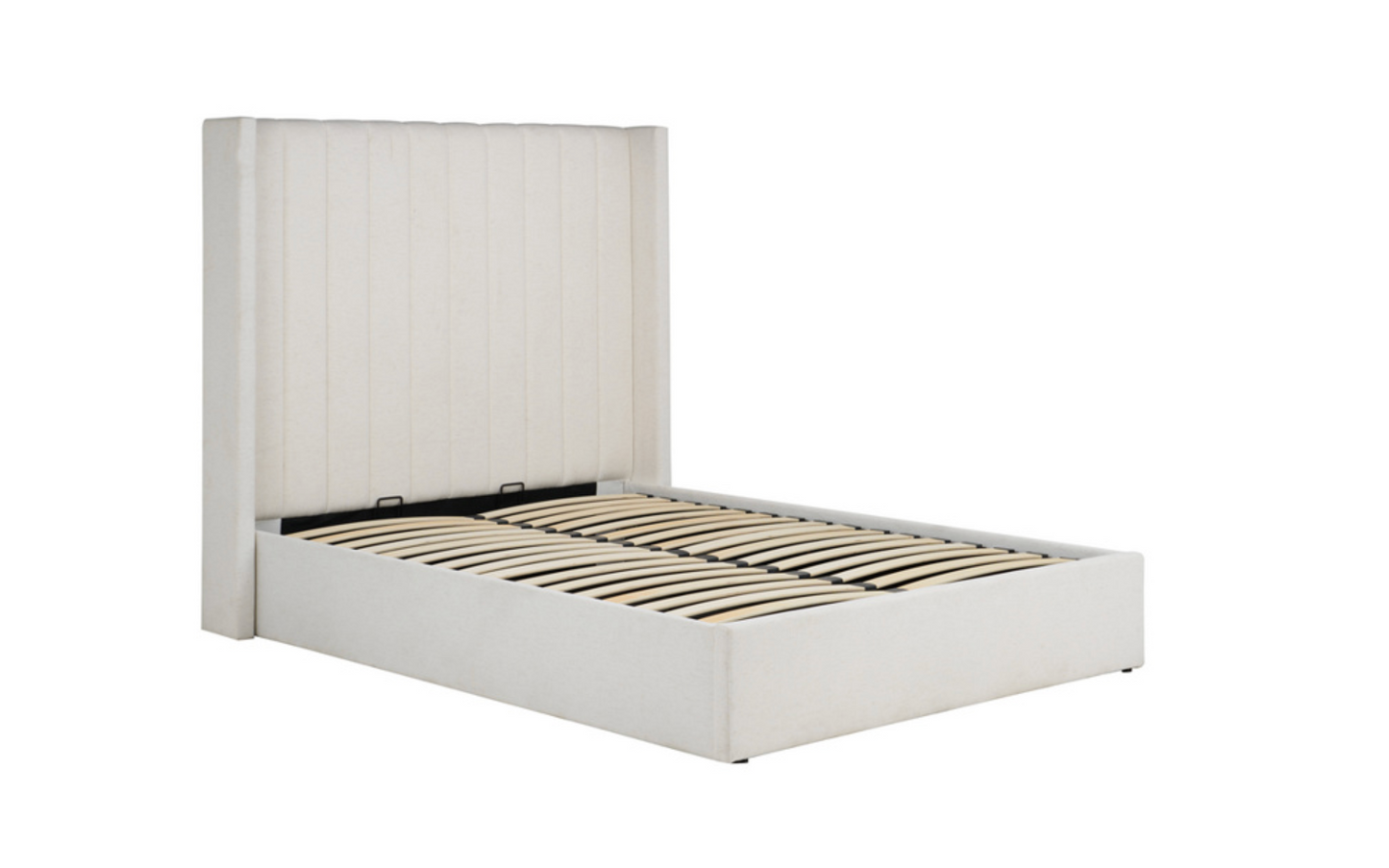 2026 Maisey Ottoman Bed – White Premium Linen